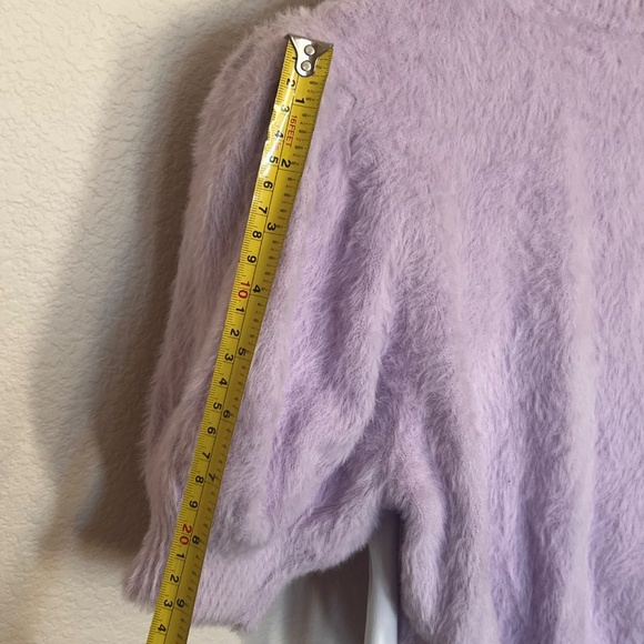 For Love and Lemons Lilac Crop Top Sweater with Daisy Buttons Size M - Picture 2 of 9